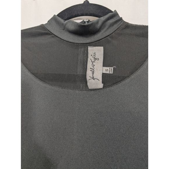 Kendall and Kylie Black Mock Neck Bodysuit Mesh Front Women Size S Stretch - Picture 2 of 7